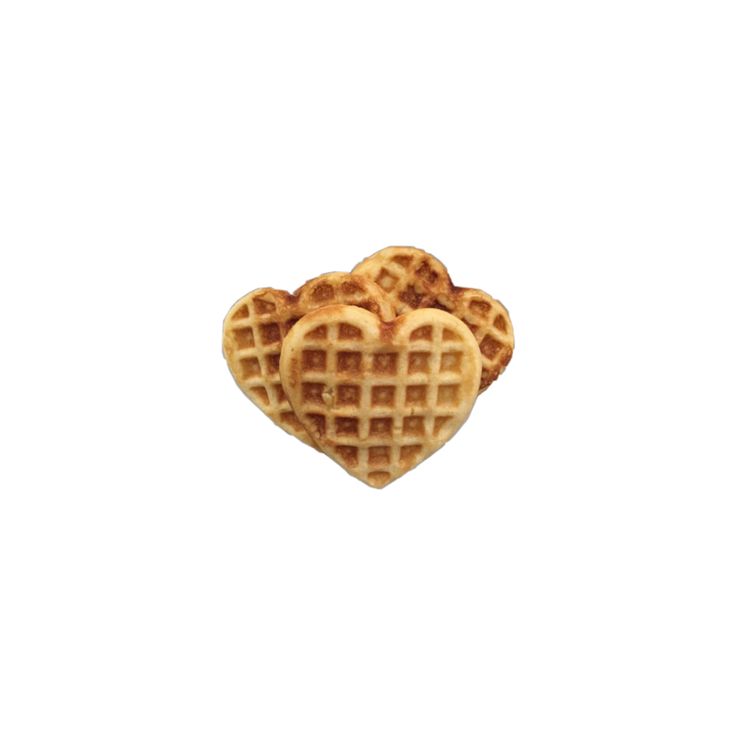 two heart shaped waffles on a white background