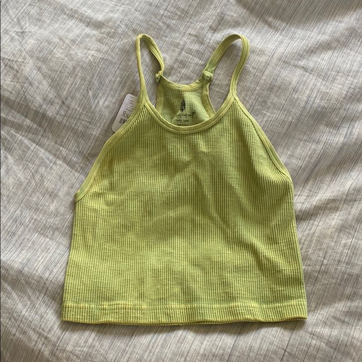 Bright Green Crop Tank From Fp Movement, Super Soft, Never Worn, New With Tags. Size Xs/S, Fits Both Well, No Bra Needed Green Seamless Summer Tank Top, Everyday Green Seamless Crop Top, Green Summer Crop Top For Workout, Green Summer Workout Crop Top, Summer Green Workout Crop Top, Fitted Green Crop Top For Everyday, Spring Green Tank Top For Workout, Yellow Seamless Workout Tops, Twist Yoga