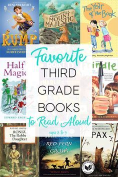 some children's books with the title favorite third grade books for real - aloud