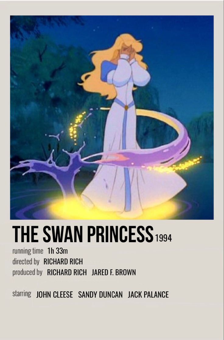 the swan princess 1994 is shown in this poster