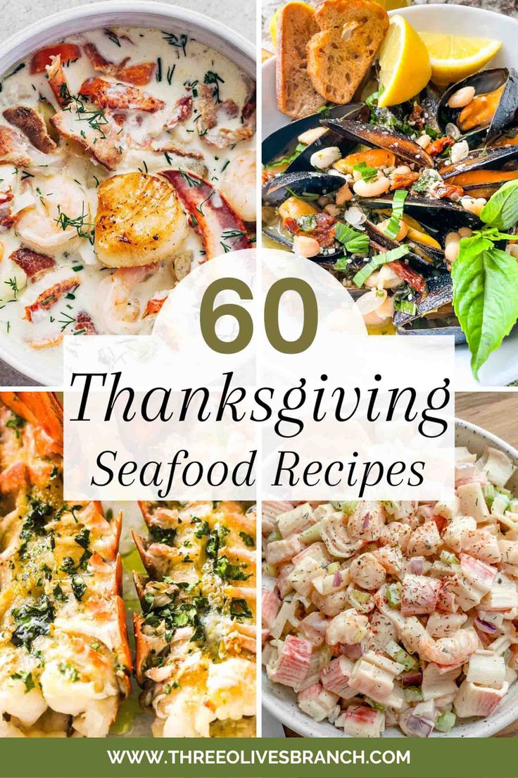 thanksgiving seafood recipes with the title overlay