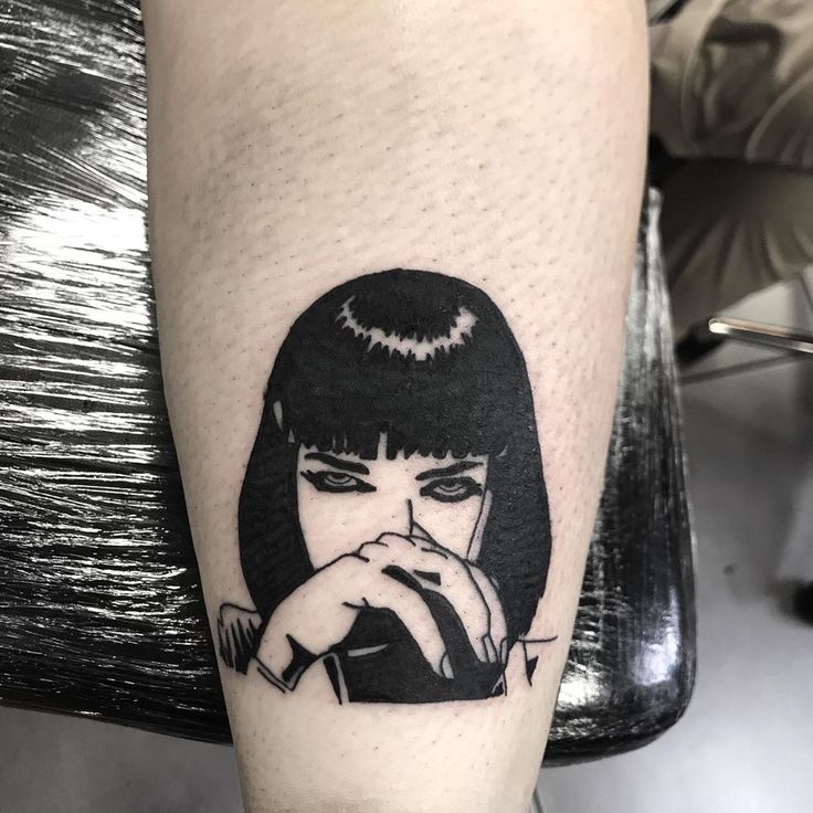 Mia Pulp Fiction, Clockwork Orange Tattoo, Fiction Tattoo, Pulp Fiction Tattoo, Black Crow Tattoos, Movie Tattoos, Chest Tattoo Men, B Tattoo, Badass Tattoos