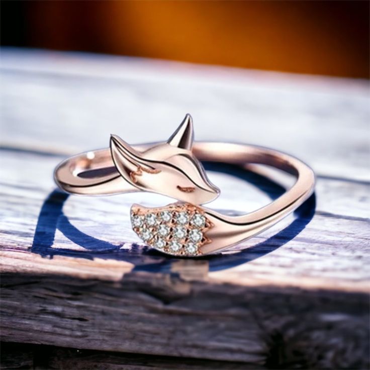 Fox Rings Jewelry, Wrap Around Ring, Fox Ring, Gold Fox, Ring Wrap, Animal Ring, Gifts For My Girlfriend, Cute Rose, Animal Rings