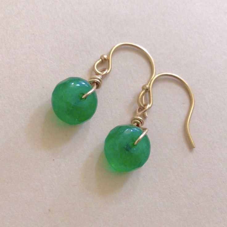 New Natural Emerald 18k Gold Plated Earrings Approx 1” Length Exclusive Handmade In Us Handcrafted Artisan Earrings Please Review My Other Exclusive Handcrafted Jewelry On Sale 10% Discount And Free Shipping For Additional Jewelry Items With Bundle 2+ Fast Shipping Nickel-free Yellow Gold Round Bead Earrings, Green Brass Earrings With Round Beads, Everyday Green Lever Back Earrings, Green Pierced Everyday Earrings, Green Pierced Earrings For Everyday, May Birthstone Drop Earrings With Ear Wire, Green Brass Earrings With Wire Wrapping, Green Wire Wrapped Round Earrings, Everyday Green Round Bead Earrings