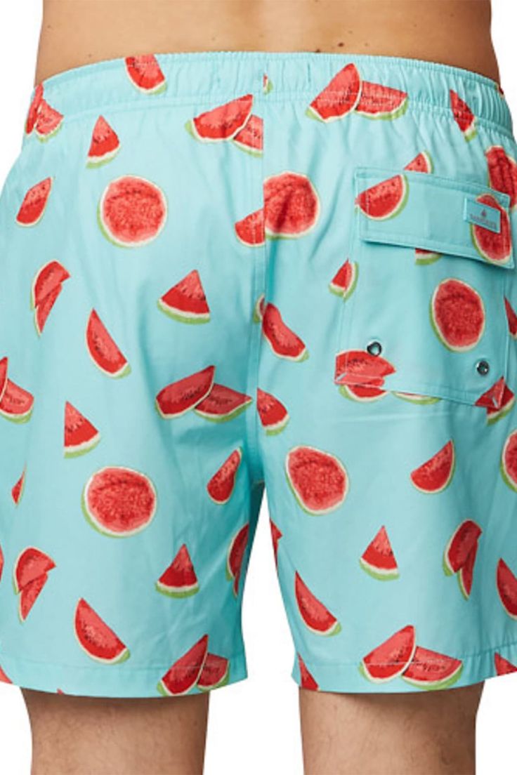 These melon print swim trunks are perfect for summer barbecues.Fit: this style fits true to size. Elasticized drawstring waist. Pull-on style. Side seam pockets. Back flap pocket with drainage grommets. Melon print. Logo accent. Quick-drying. 4-way stretch. Mesh lining. Approx. 6" inseam. Imported Summer Printed Swim Trunks For Poolside, Green Summer Swim Trunks For Pool, Green Summer Swim Trunks For Warm Weather, Summer Printed Swim Trunks For Surfing, Summer Surfing Swim Trunks Printed, Green Swim Trunks For Summer Activities, Green Printed Swim Trunks For Summer, Green Swim Trunks For Beach, Green Beachwear Swim Trunks For Summer Activities