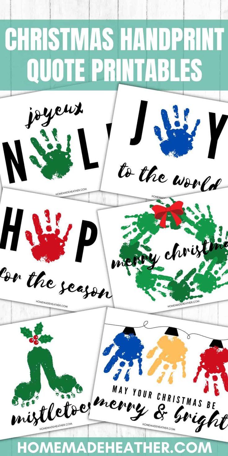 christmas handprint quote printables for kids