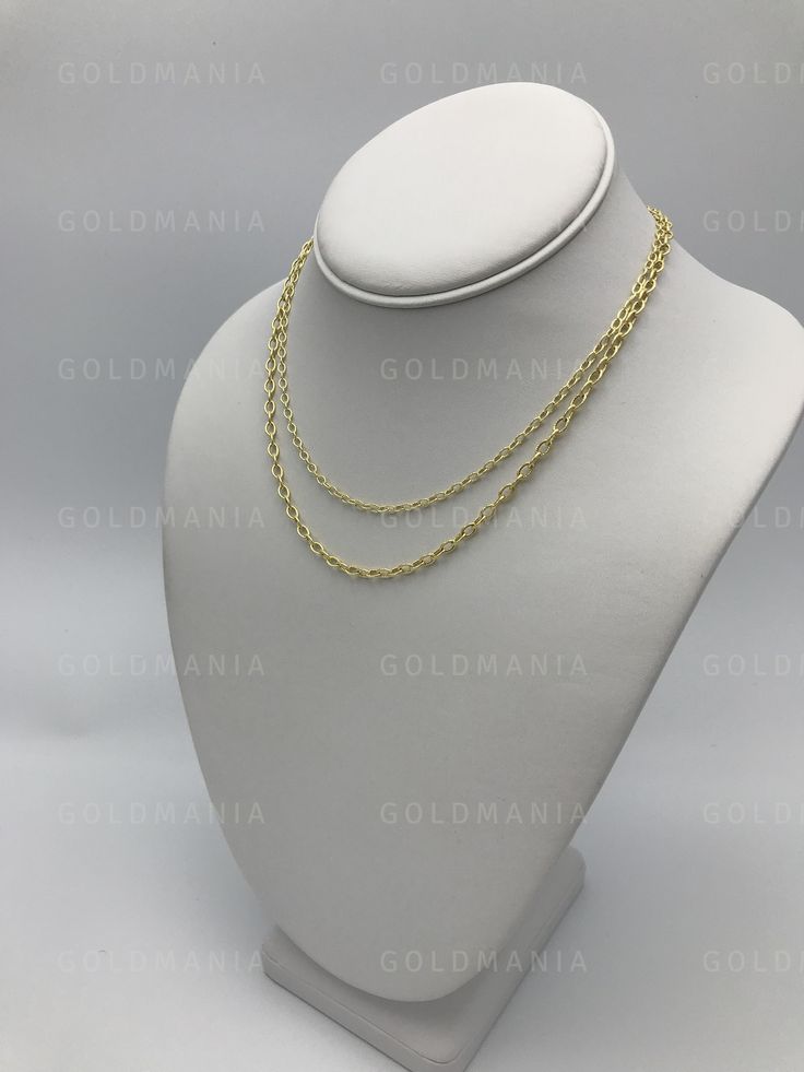 "14K Yellow Gold Textured Oval Rolo Chain Necklace, 16\" To 24\" Inch, 2.5mm 3.5mm Thick, Real Gold Chain, Hollow Gold Chain, Woman Rolo Chain High quality, elegant and shiny Textured Oval Rolo Chain Necklaces. All our chains are crafted from guaranteed 100% 14K gold. Width: 2.50 MM 16\" - 2.1 Gram 18\" - 2.3 Gram 20\" - 2.5 Gram 24\" - 3.0 Gram Width: 3.50 MM 16\" - 3.5 Gram 18\" - 4.0 Gram 20\" -4.5 Gram METAL: 14K YELLOW GOLD HOLLOW GOLD CHAIN SHIPPED FROM NEW YORK CITY FREE SHIPPING on all o Oval Link Chain Necklace For Anniversary, Formal Oval Jewelry With Rolo Chain, Formal Oval Rolo Chain Jewelry, Gold Oval Chain Necklace For Anniversary, Oval Yellow Gold Chain Necklace With Adjustable Chain, Anniversary Cable Chain Necklace With Oval Links, Anniversary Oval Link Cable Chain Necklace, Figaro Chain Necklace With Oval Links For Anniversary, Anniversary Oval Link Chain Necklace