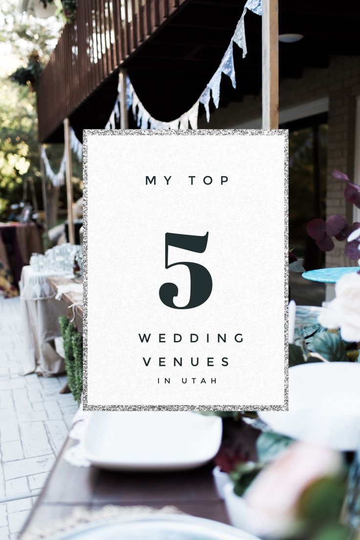 a sign that says my top 5 wedding venues in usa