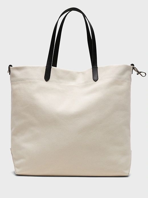 Canvas Tote | Banana Republic White Cotton Shoulder Bag For Errands, Everyday Cotton Tote Canvas Bag, Cotton Tote Canvas Bag For Everyday Use, Casual Cotton Shoulder Bag With Handles, Large Canvas Bag With Leather Handles, Double Handle Cotton Canvas Bag For Travel, Casual Everyday Canvas Bag With Handles, Casual Cotton Canvas Bag For Everyday Use, Everyday Cotton Canvas Shoulder Bag