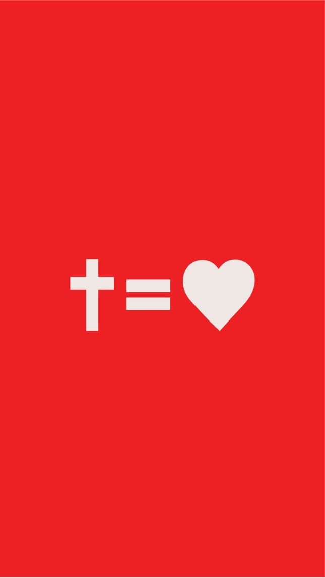 a red background with the words i love jesus and a white heart on top of it