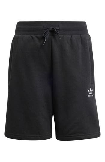 An embroidered Trefoil logo adds a signature athletic element to these comfortably relaxed drawstring shorts made from cotton and recycled fibers. Elastic/drawstring waist Side-seam pockets 70% cotton, 30% recycled polyester Machine wash, dry flat Imported Adidas Relaxed Fit Activewear For Spring, Adidas Cotton Bottoms With Built-in Shorts, Spring Adidas Cotton Activewear, Spring Cotton Athletic Shorts For Leisure, Casual Activewear Knee-length Shorts With Pockets, Adidas Cotton Activewear, Adidas Cotton Sporty Activewear, Solid Cotton Athletic Shorts For Leisure, Spring Cotton Athletic Shorts With Side Pockets