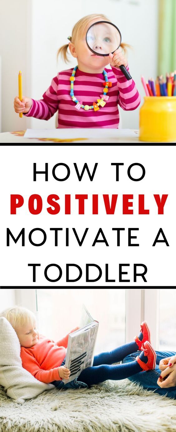 a toddler looking through a magnifying glass with the words how to positively motivate a toddler