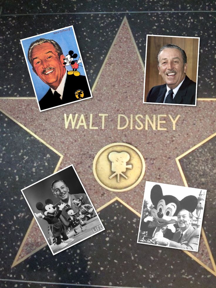 the star on the hollywood walk of fame features mickey mouse, walt and mickey mouse