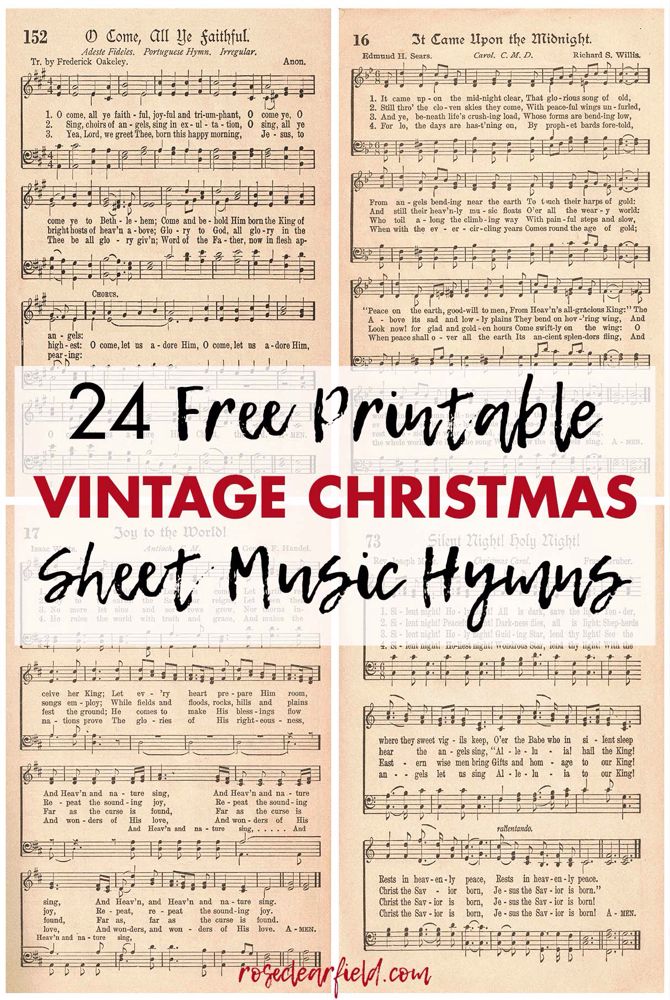 an old sheet music page with the words, 24 free printable vintage christmas sheet music h