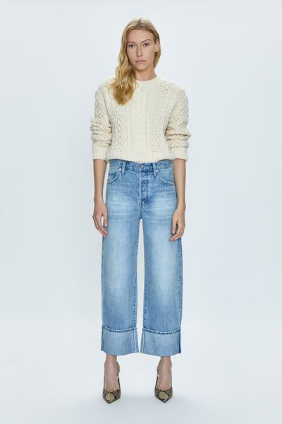 Ryder High Rise Cuffed - Essex Classic Light Wash Cropped Jeans With Straight Hem, Washed Blue Cropped Leg Flare Jeans, Spring Rigid Denim Cropped Jeans With Straight Hem, Spring Cropped Jeans In Rigid Denim With Straight Hem, Medium Wash Straight Hem Cropped Jeans, Washed Blue Relaxed Fit Mid-rise Cropped Jeans, Light Wash Rigid Denim Flare Jeans For Fall, Classic Straight Fit Light Wash Cropped Jeans, Fall Light Wash Flare Jeans In Rigid Denim