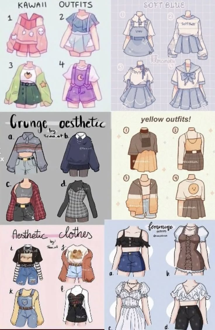 the different types of clothes for girls are shown in this graphic style, and there is also