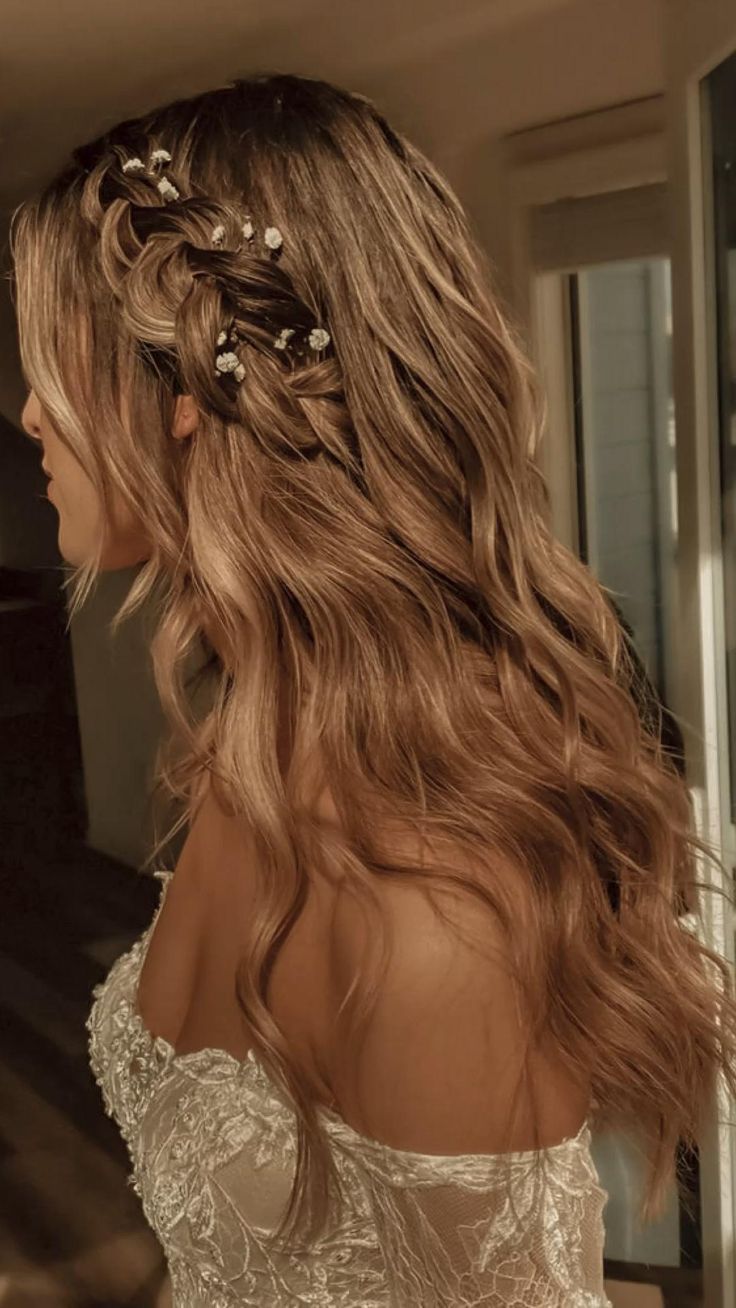 Cute Prom Hairstyles, Simple Prom Hair, Bridesmaid Hair Makeup, Hoco Hairstyles, Dance Hairstyles, Prom Hairstyles For Long Hair, Hair Homecoming, Homecoming Hair Down, Wedding Hair Inspiration