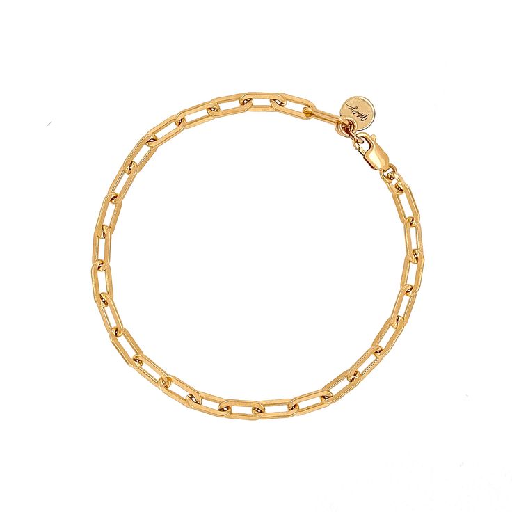 One of our most adored chains that will make you stop and stare. 14K gold-filled and created the perfect texture with your favorite bracelet stack. How we style our bracelets: The world is at your wrist when styling our signature bracelets. They stack well with others, so don’t be shy! Add bangles, charms, and chains for a statement that will turn heads. For a minimal approach, we’re all about solo-wear. Nothing but good choices here. 7" total length 1/8" thick 14k gold-filled or sterling silver Modern Everyday 14k Gold Filled Bracelet, Minimalist Tarnish Resistant Recycled Gold Bracelet, Adjustable Gold-tone Paperclip Bracelet For Everyday, Gold-plated Cable Chain Bracelet, Gold Plated Cable Chain Bracelet, 14k Yellow Gold Charm Bracelet For Everyday, Everyday 14k Yellow Gold Charm Bracelet, Classic 14k Gold-filled Bracelet With Delicate Chain, 14k Gold Filled Bracelets For Layering