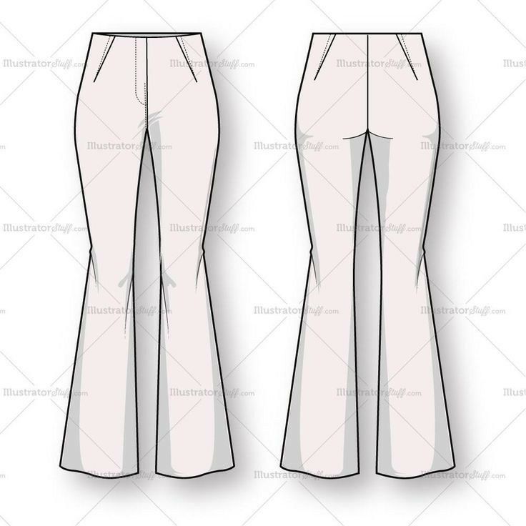 the front and back view of a women's pants