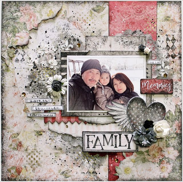 a scrapbook page with an image of a family