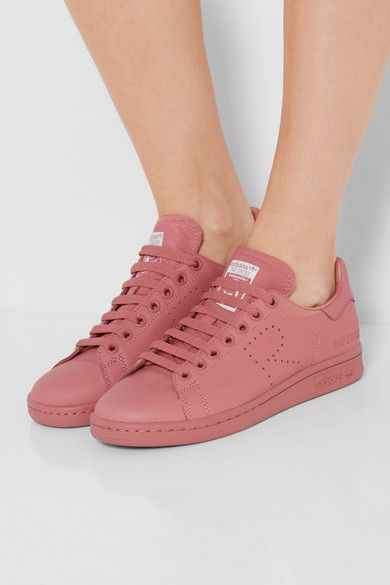 Sole measures approximately 20mm/ 1 inch Antique-rose leather Lace-up front Designer color: Ash Pink Imported Raf Simmons, Ash Pink, Shoe Wishlist, Rubber Shoes, Raf Simons, Perforated Leather, Lacing Sneakers, Leather Lace, Running Sneakers