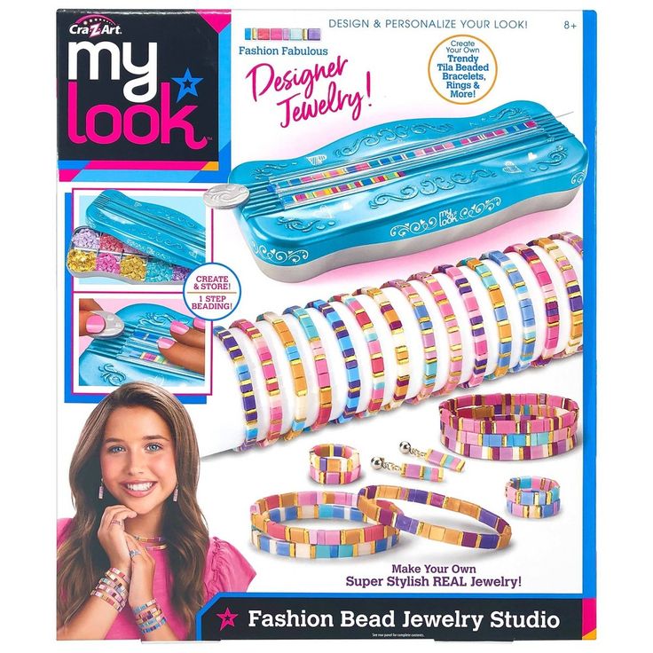 an advertisement for the fashion bead jewelry studio