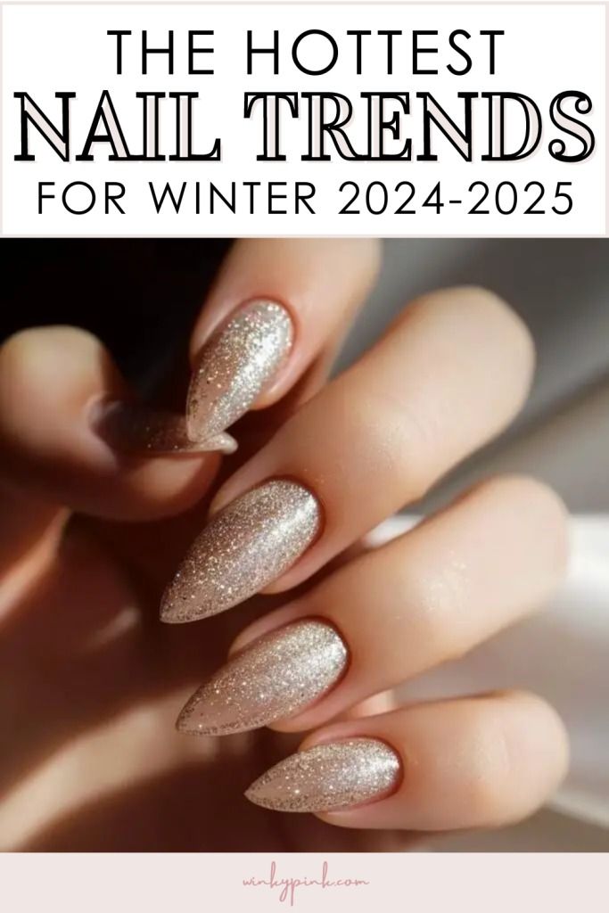 The Hottest Winter Nail Trends for 2024-2025 - Nails December 2024 Trends, December Nail Trends 2024, Taupe Gold Nails, 2024 Nye Nails, Nail Colors For New Years, Holiday 2024 Nail Trends, Neutral Nails For Christmas, Nail Designs For Winter 2024, 2025 Nail Shape Trends