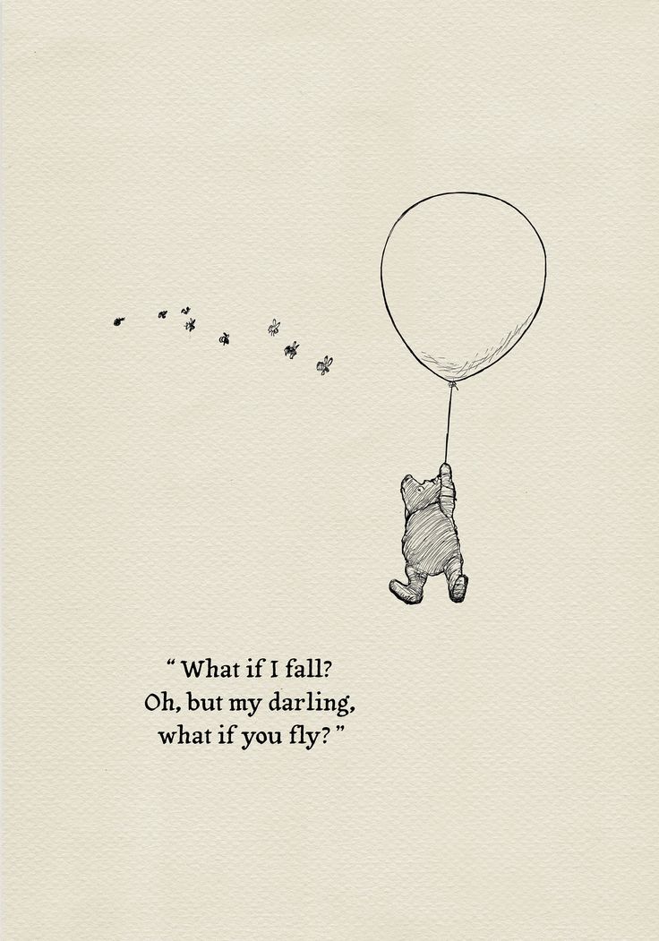 a drawing of a teddy bear flying with a balloon