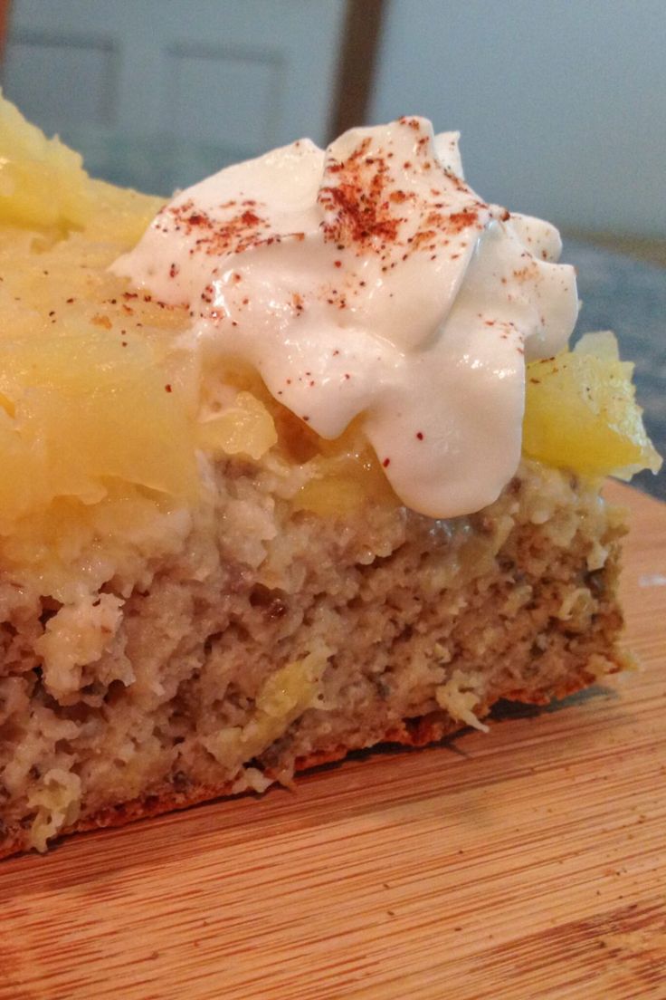 a piece of cake sitting on top of a wooden table