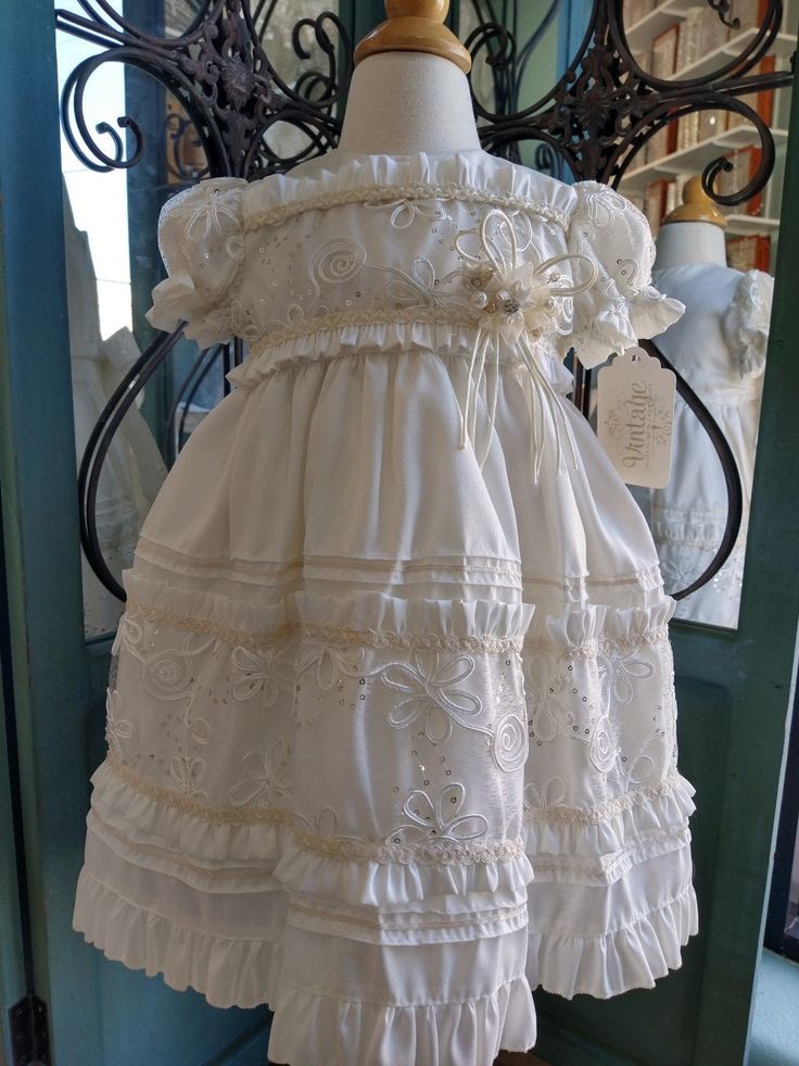 A lovely outfit ideal for the baptism celebratio white/Ivory christening- size 12M Elegant First Communion Dress For Summer, Elegant Baptism Dress For Spring, Elegant Spring Baptism Dress, Elegant Summer First Communion Dress, Cream Dress With Ruffles For First Communion, Cream Ruffled Dress For Baptism, Elegant First Communion Dress For Summer Confirmation, Elegant First Communion Dress For Spring, Elegant Spring First Communion Dress