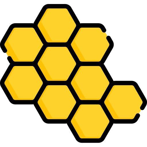 a hexagonal object that is yellow and has black lines on the top, and bottom