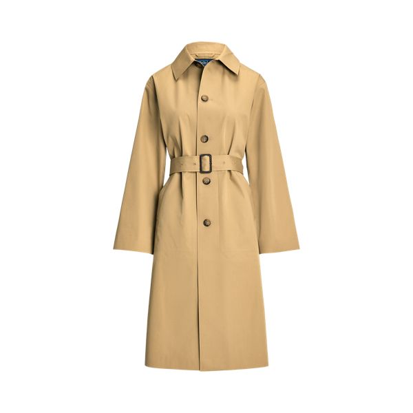 Designed with a spread collar and buttoned placket this twill car coat is water resistant for comfort and protection from the elements. The relaxed silhouette is accented with a buckled self-belt. Car Coat, Water Resistant, Ralph Lauren, Collar, Clothes For Women, Water, Clothes, Design