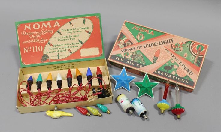 an assortment of christmas lights in a box