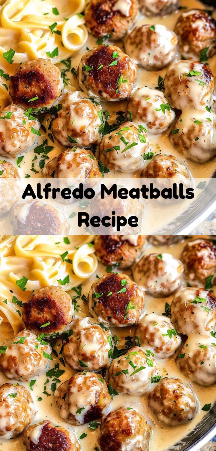 two pictures of meatballs and pasta with sauce in a pan on the stove top