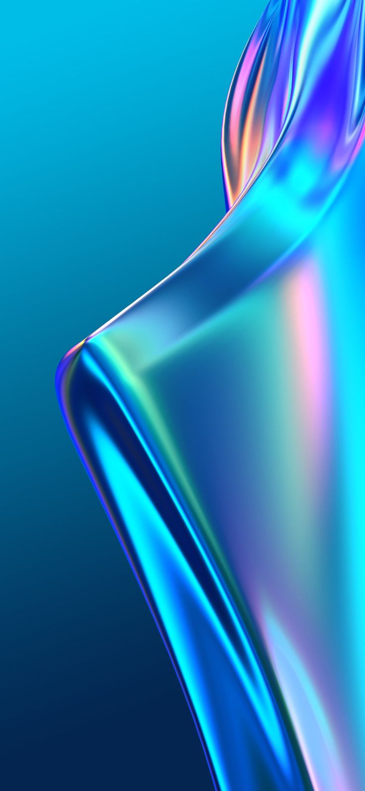 the back side of an iphone phone with blue and pink liquid swirling on it's screen