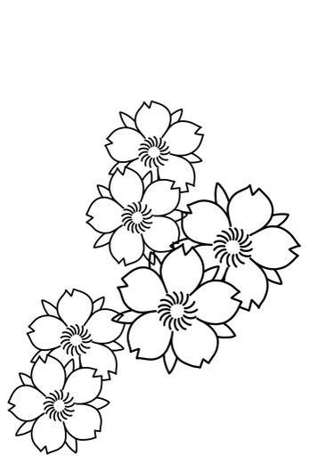 flowers that are black and white on a white background