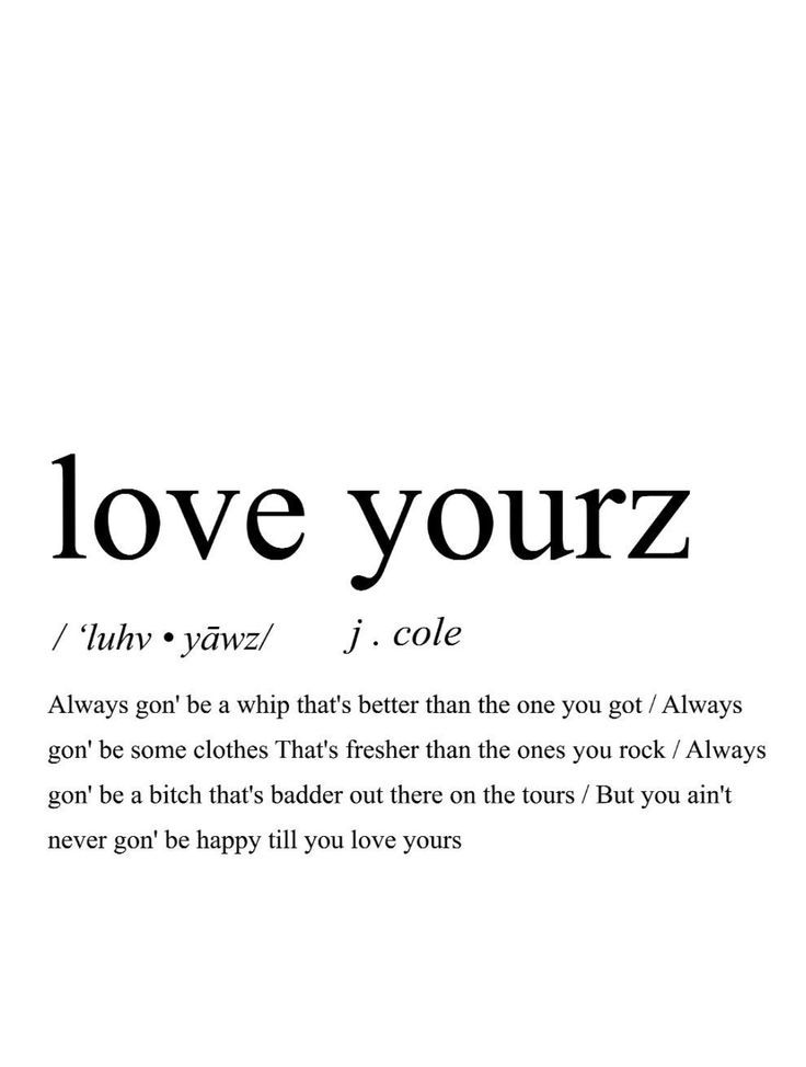 the words love yourz are written in black and white