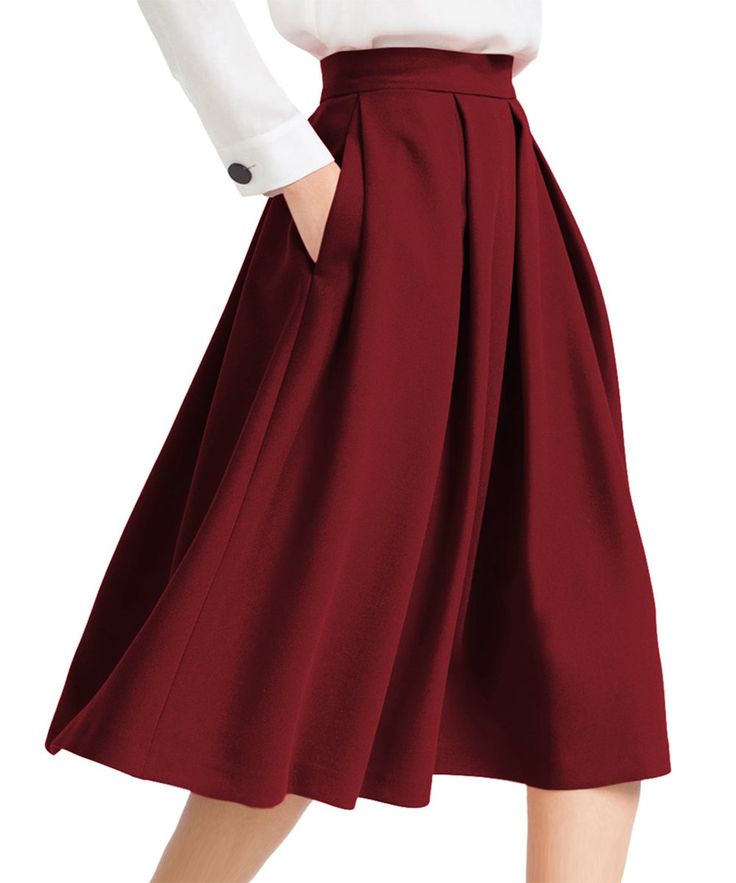 PRICES MAY VARY. Regular fit - true to size.This product' size runs a little small. Please pay more attention to the size chart. Lined, superior in material and excellent in workmanship,100% fiber Women's knee length skirt. Twill fabric for comfortable fit,pleated skater midi skirt. You can wear the prom skirt in any occasion - school, office, dates,work, and parties High-rise waistband,Inverted pleat detail,Machine wash,Zip-back fastening.Attention:The dress has registered US Trademark"Yige",ex High Waisted A Line Skirt, Red Pleated Skirt, Prom Skirt, Midi Skirt With Pockets, Full Midi Skirt, Pleated Skirts, Party Skirt, Chic Casual, Skirts For Women