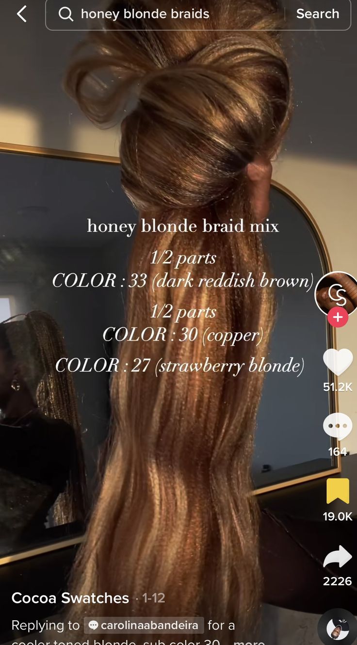 Brown And Gold Braids For Black Women, Color 30 Braids For Black Women, Curly Blonde Braids For Black Women, Box Braids For Black Women Color, Braids Color Ideas For Black Women, Natural Braid Colors, Colour 12 Braids, Braid Hair Color Chart, Braided Hair Colors For Black Women