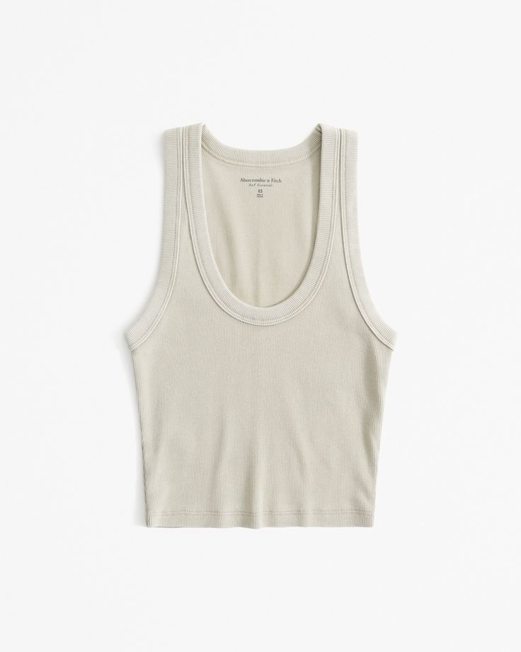 Women's Essential Scoopneck Tank | Women's Tops | Abercrombie.com Abercrombie Fitch 2000s, Y2k Abercrombie And Fitch, Abercrombie And Fitch Sweater, Abercrombie Graphic Tee, Cotton Corset, Spaghetti Strap Tank Top, Small Crop Tops, Abercrombie & Fitch, Flowy Tank Tops