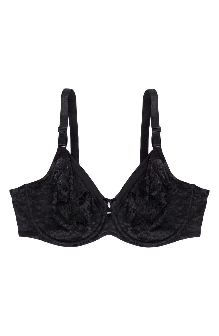 Semi-opaque floral lace adds a romantic touch to an unpadded bra that lifts, supports and contours to your natural shape. This full-coverage style features front-adjusting straps to easily customize the fit. 68% nylon, 32% spandex Hand wash, line dry Imported Black Owned/Founded Lace Underwire, Unlined Bra, Natural Shapes, A Romantic, Floral Lace, Top Brands, Hand Wash, Nordstrom, Spandex