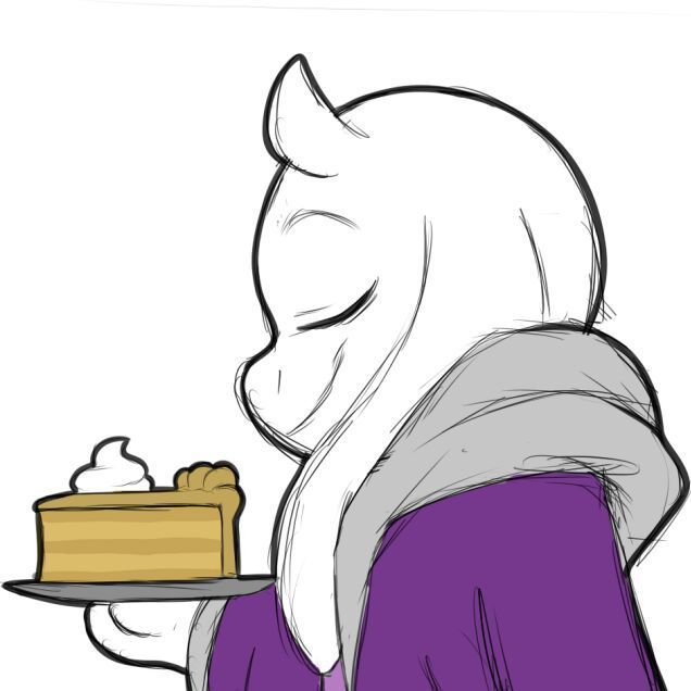 a drawing of a person holding a piece of cake