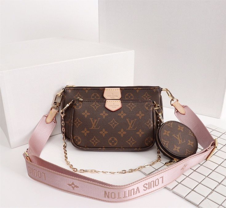 LV Multi Pochette Accessoires Monogram Canvas Pink For Women Lv Multi Pochette, Round Coin Purse, Louis Vuitton Multi Pochette, Sling Bag Black, Monogram Backpack, Neverfull Mm Monogram, Louis Vuitton Wallet Zippy, Pink Monogram, Louis Vuitton Wallet