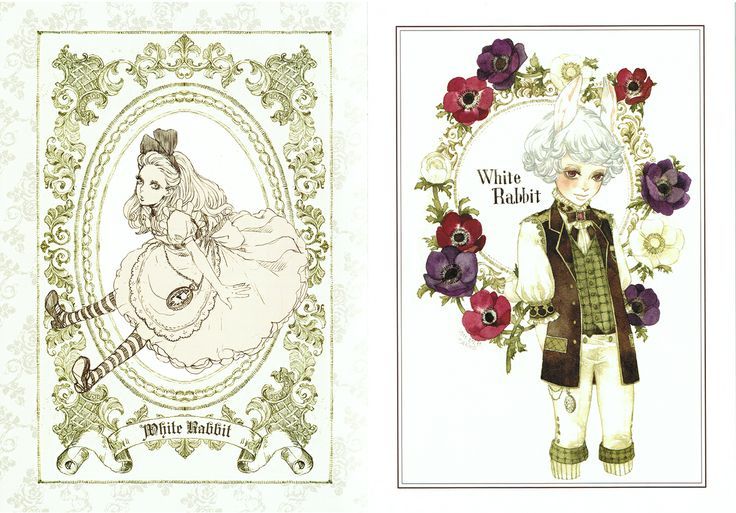 an image of two cards with flowers in the middle and one has a drawing of a man