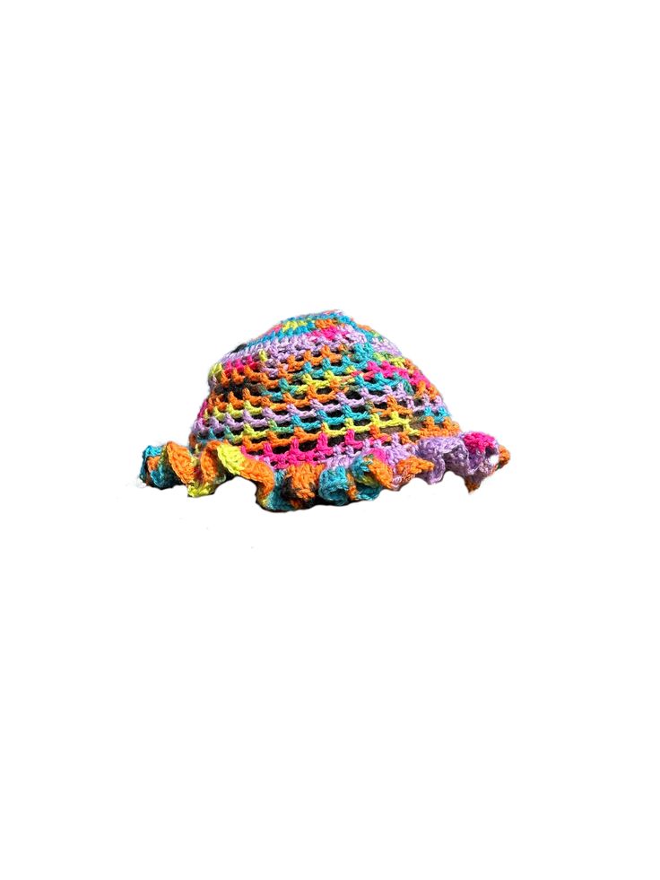 Unleash your daring nature with the Cabbage Patch Crochet Mesh Hat! This handmade hat features a unique mesh ruffle design, providing a bold and adventurous look. Made from 100% acrylic or 100% cotton yarn, this hat is both stylish and comfortable. Dare to stand out with this one-of-a-kind accessory! other colors are available, please select other and then place desired color in notes at check out Adjustable Crochet Hat, Playful Adjustable Crochet Hat For Vacation, Multicolor Brimmed Crochet Hat For Outdoor, Adjustable Multicolor Whimsical Crochet Hat, Playful Beach Hat One Size, Multicolor Crochet Hat For Outdoor, Multicolor Crochet Hat With Curved Brim For Outdoor, Playful Beach Crochet Hat, Playful Adjustable Crochet Hat