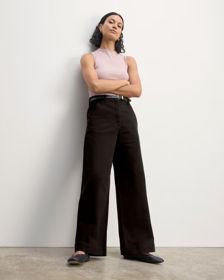 The Phoebe Trouser Black – Everlane Trouser Pants Women, Trouser Pants, Graduation Dress, Clothing Accessories, Personal Style, New Arrivals, Women's Clothing, Organic Cotton, Wide Leg