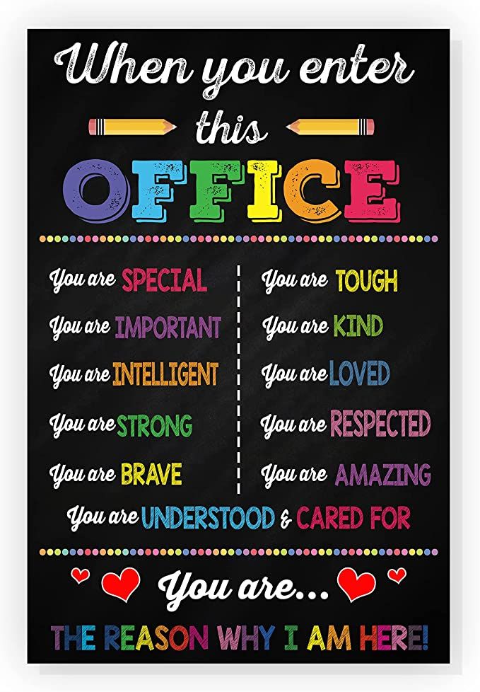 a chalkboard poster with the words when you enter this office, you are important