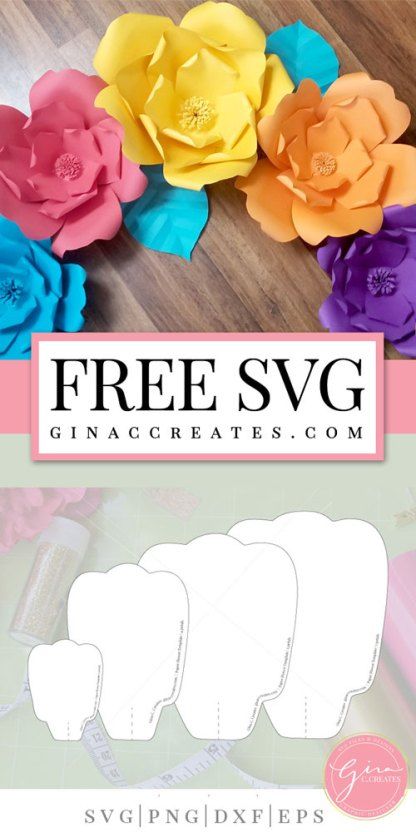 paper flowers with the text free svg