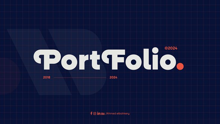 the logo for port folio is shown on a dark blue background with red dots