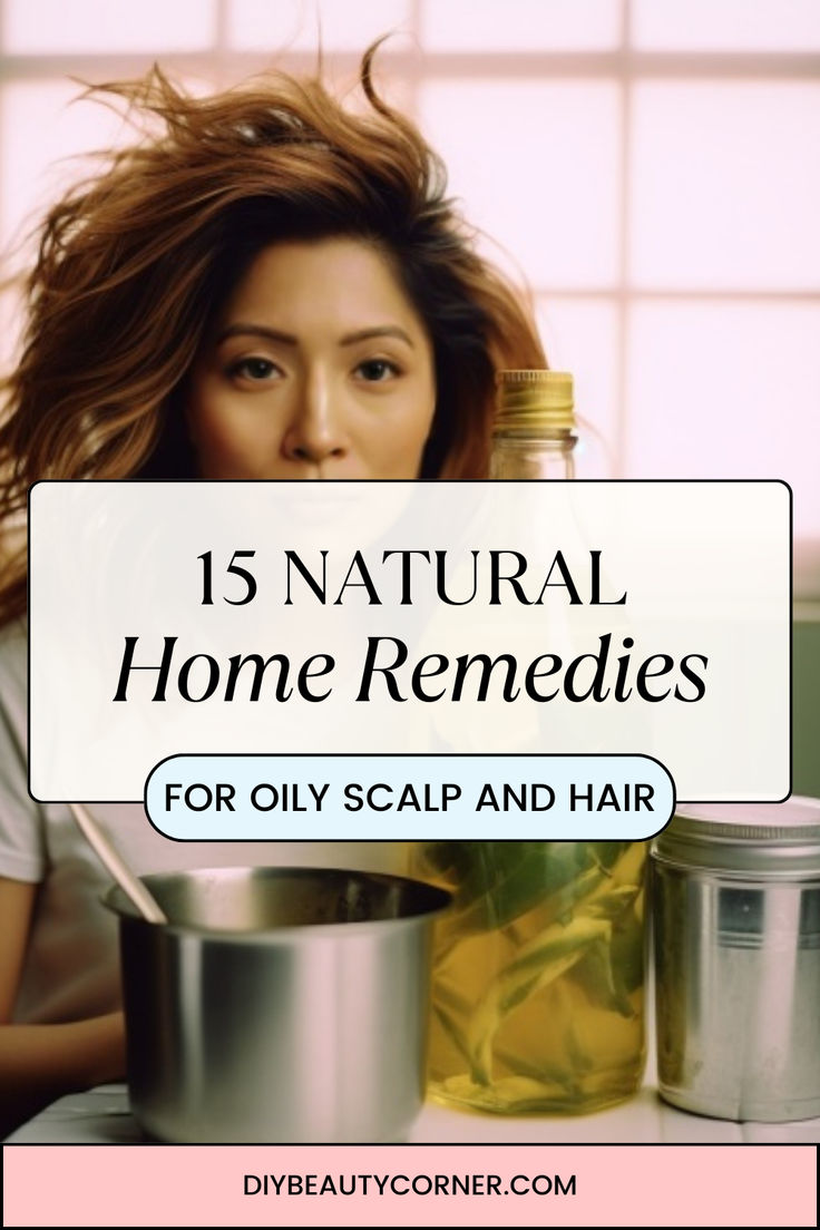 I'm excited to share with you 15 effective home remedies for managing oily scalp and hair using natural ingredients you can easily find in your kitchen. Oily Scalp Remedy Diy, Homemade Hair Mask For Oily Scalp, Diy Hair Mask For Oily Scalp, Hair Mask For Oily Scalp, Oily Scalp Remedy, Remedies For Oily Hair, Prevent Oily Hair, Oily Hair Remedies, Apple Cider Vinegar Lemon